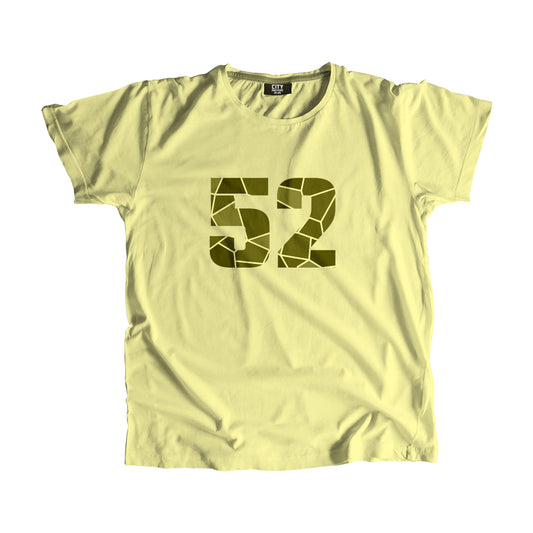52 Number Men Unisex T-Shirt  (Butter Yellow)| Classic Numeric Graphic Tee