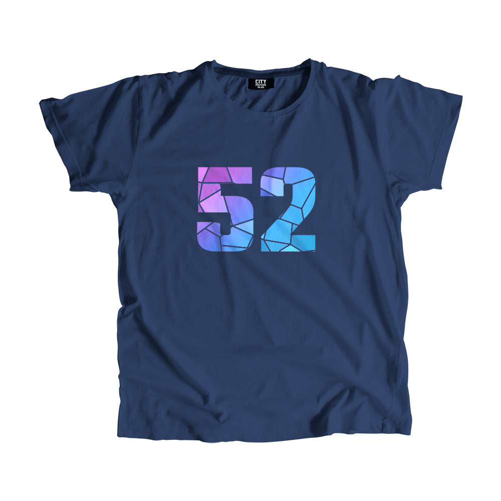 52 Number Men Unisex T-Shirt  (Navy Blue)| Classic Numeric Graphic Tee