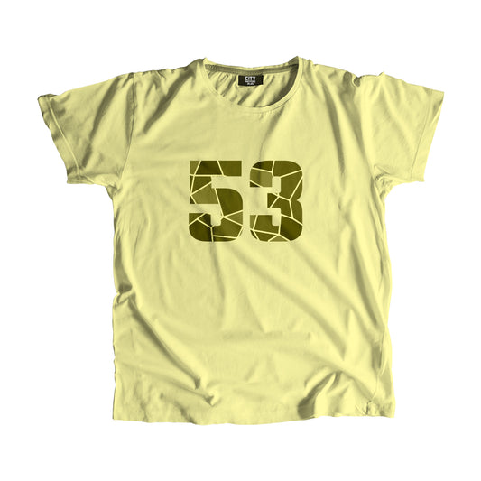 53 Number Men Unisex T-Shirt  (Butter Yellow)| Classic Numeric Graphic Tee