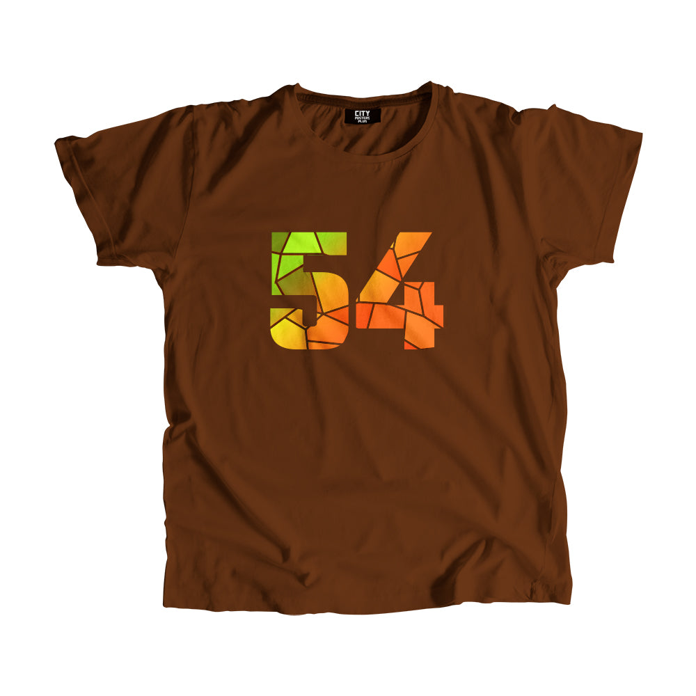 54 Number Men Unisex T-Shirt  (Brown)| Classic Numeric Graphic Tee