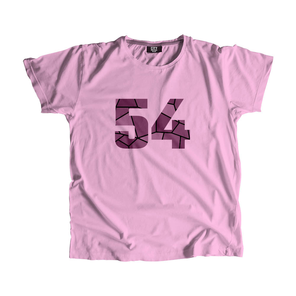 54 Number Men Unisex T-Shirt  (Light Pink)| Classic Numeric Graphic Tee