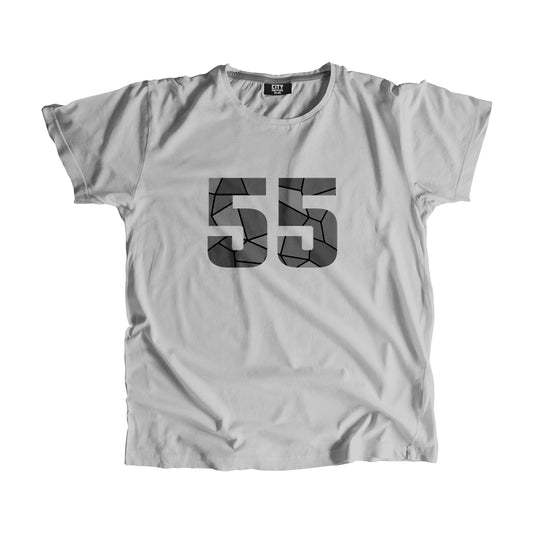 55 Number Men Unisex T-Shirt  (Melange Grey)| Classic Numeric Graphic Tee