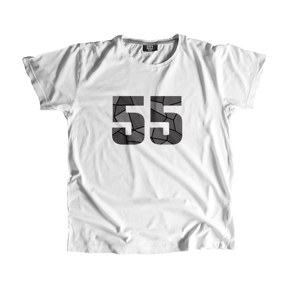 55 Number Men Unisex T-Shirt  (White)| Classic Numeric Graphic Tee