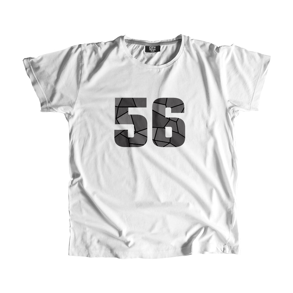 56 Number Men Unisex T-Shirt  (White)| Classic Numeric Graphic Tee