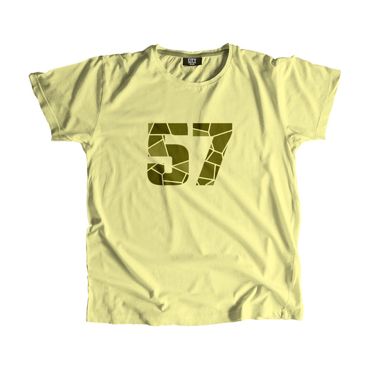 57 Number Men Unisex T-Shirt  (Butter Yellow)| Classic Numeric Graphic Tee