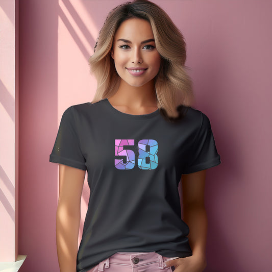58 Number Women T-Shirt (Charcoal Grey) | Stylish Numeric Graphic Tee