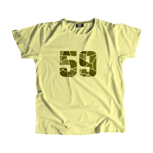 59 Number Men Unisex T-Shirt  (Butter Yellow)| Classic Numeric Graphic Tee