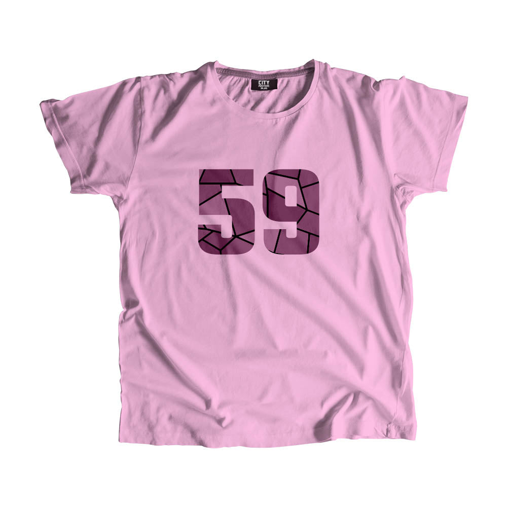 59 Number Men Unisex T-Shirt  (Light Pink)| Classic Numeric Graphic Tee