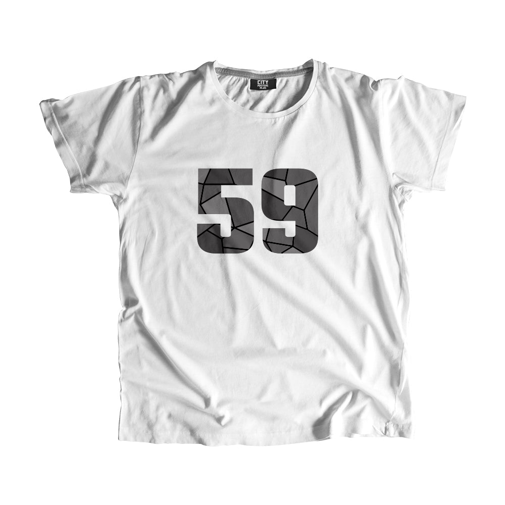 59 Number Men Unisex T-Shirt  (White)| Classic Numeric Graphic Tee
