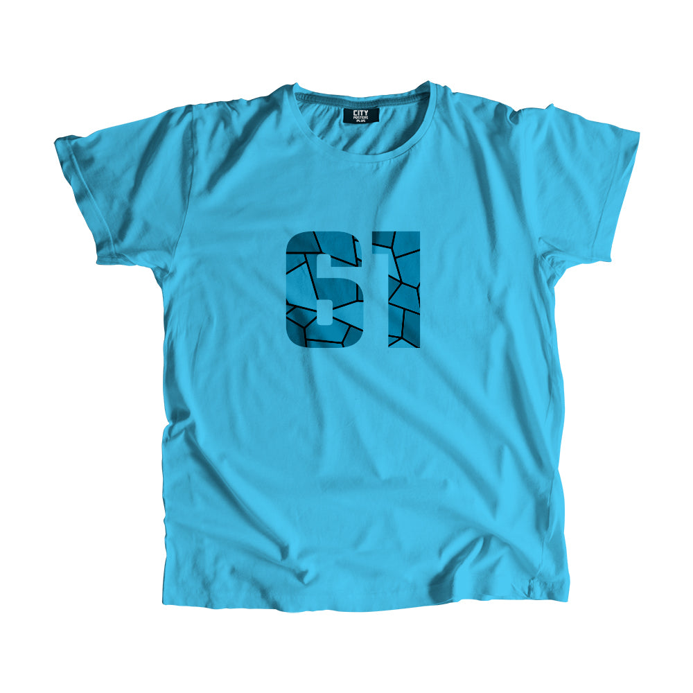 61 Number Men Unisex T-Shirt  (Sky Blue)| Classic Numeric Graphic Tee