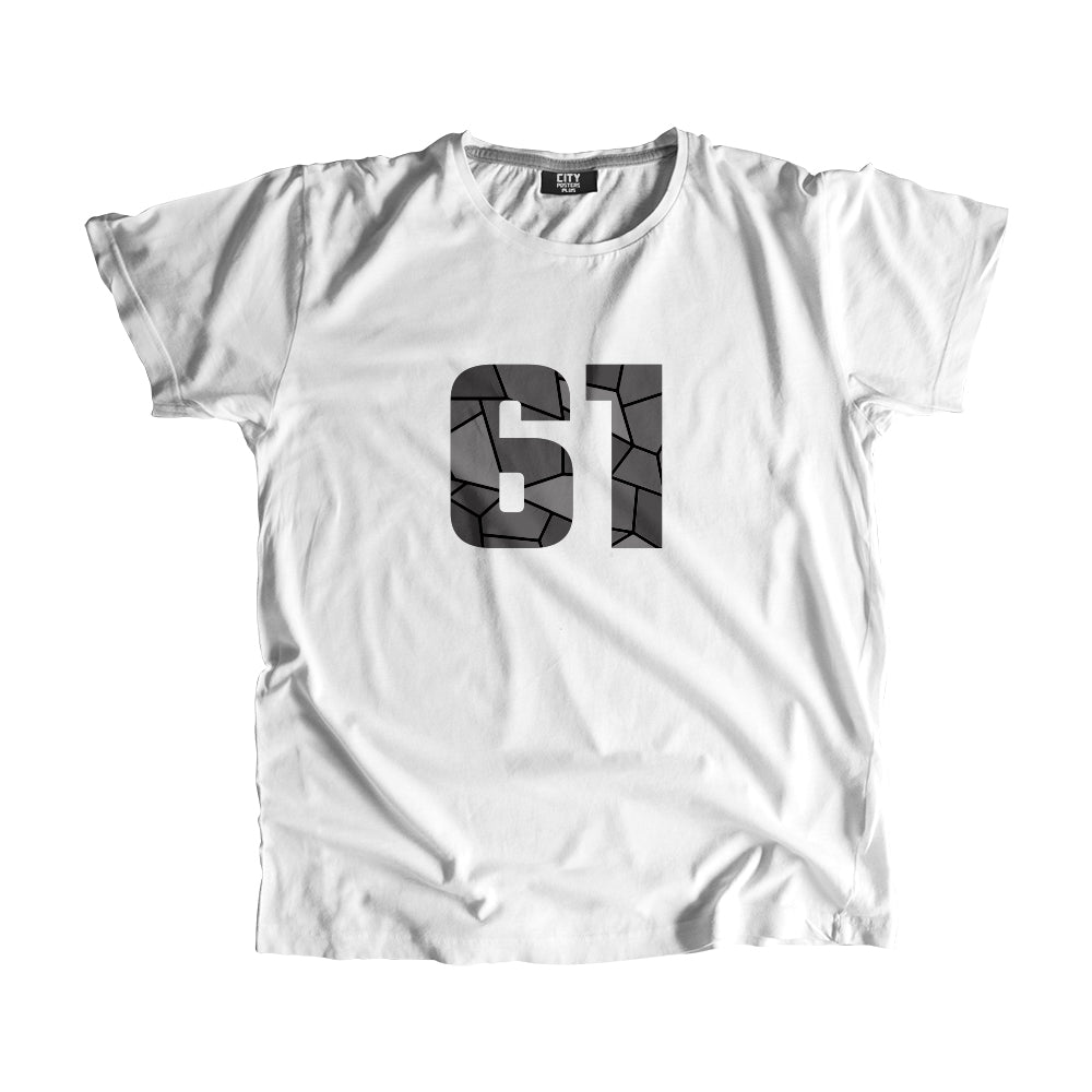 61 Number Men Unisex T-Shirt  (White)| Classic Numeric Graphic Tee