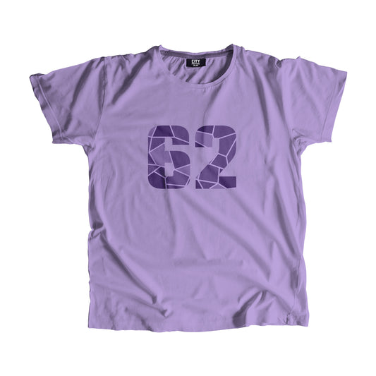 62 Number Men Unisex T-Shirt  (Iris Lavender)| Classic Numeric Graphic Tee