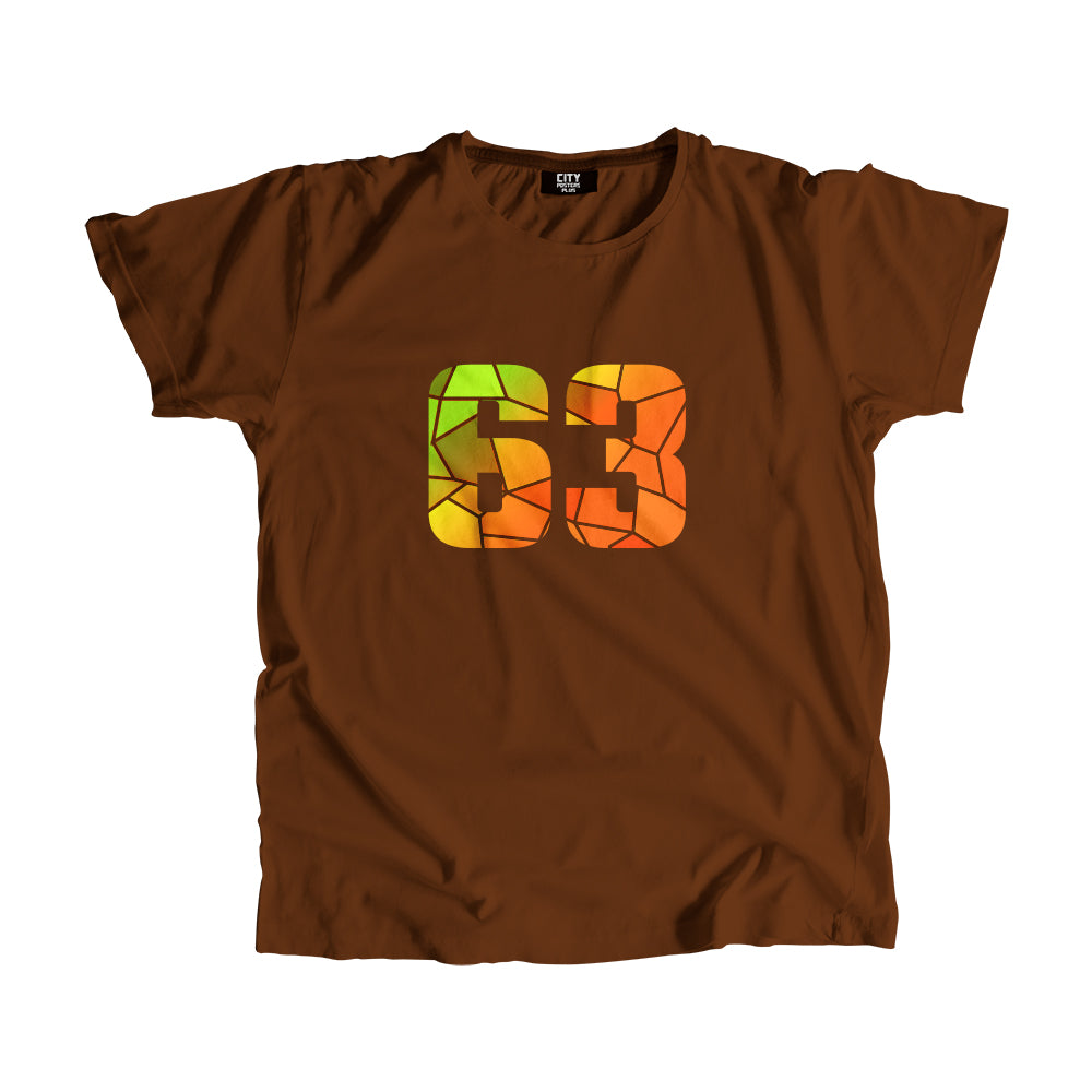 63 Number Men Unisex T-Shirt  (Brown)| Classic Numeric Graphic Tee