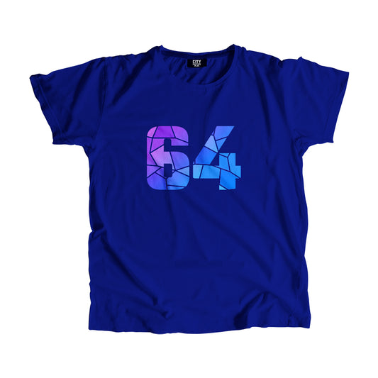 64 Number Men Unisex T-Shirt  (Royal Blue)| Classic Numeric Graphic Tee