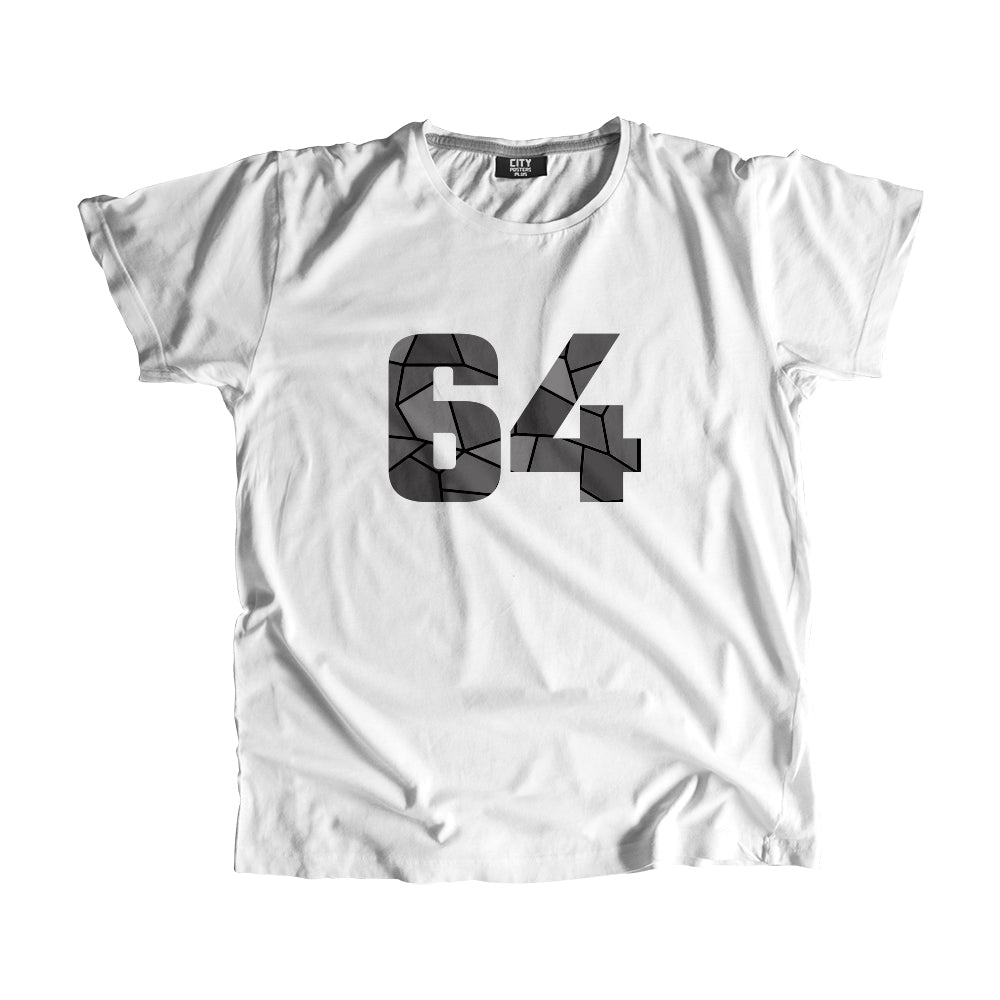 64 Number Men Unisex T-Shirt  (White)| Classic Numeric Graphic Tee