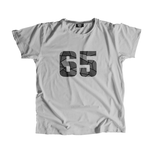 65 Number Men Unisex T-Shirt  (Melange Grey)| Classic Numeric Graphic Tee