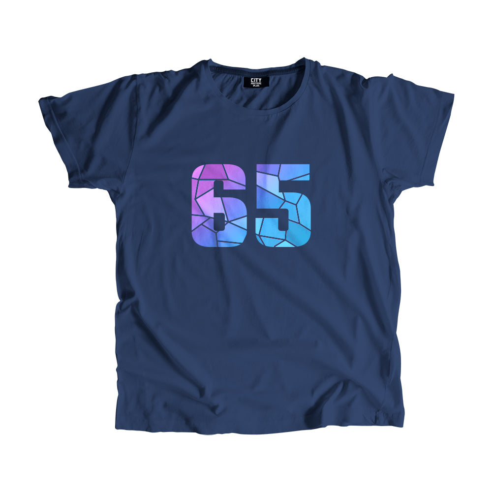 65 Number Men Unisex T-Shirt  (Navy Blue)| Classic Numeric Graphic Tee
