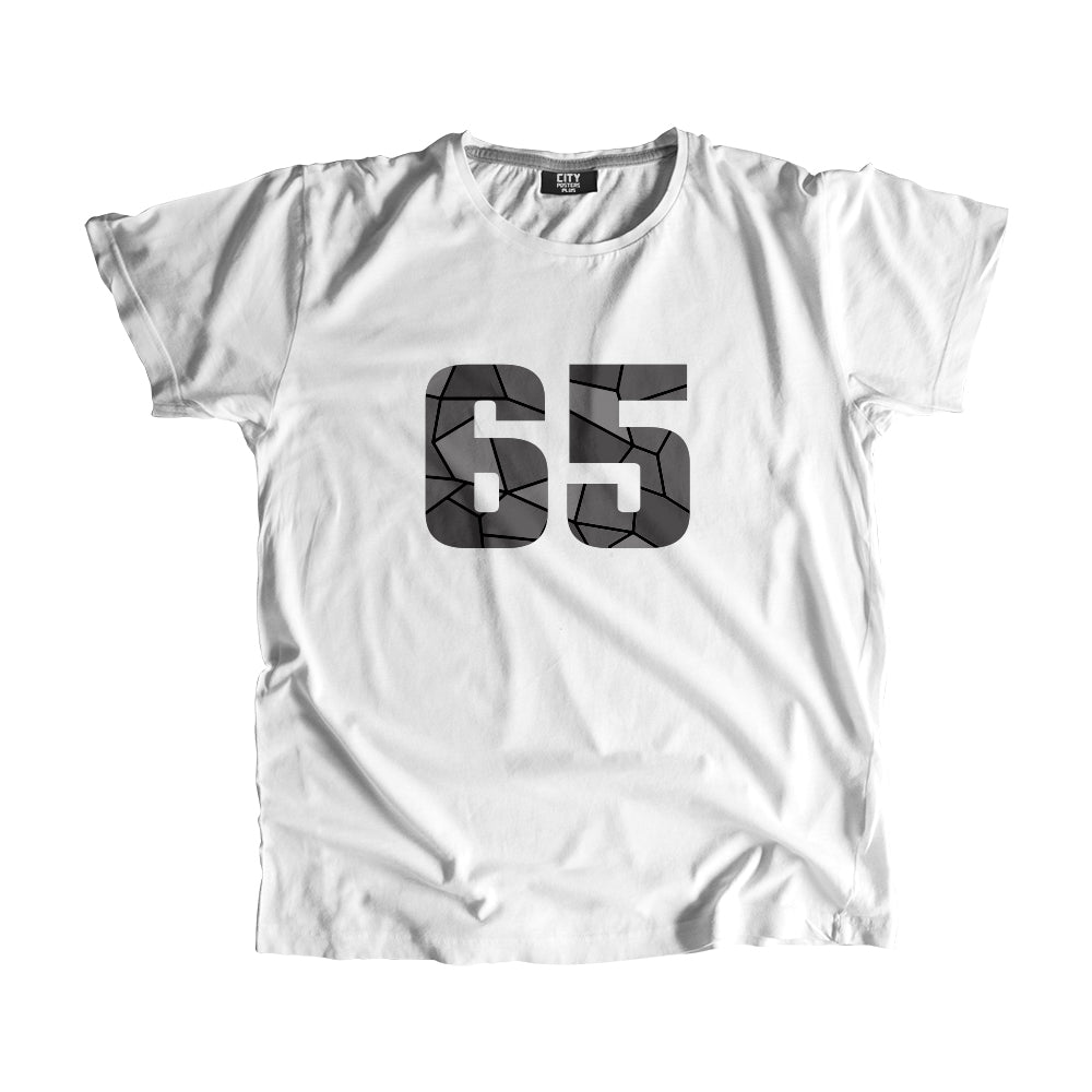 65 Number Men Unisex T-Shirt  (White)| Classic Numeric Graphic Tee