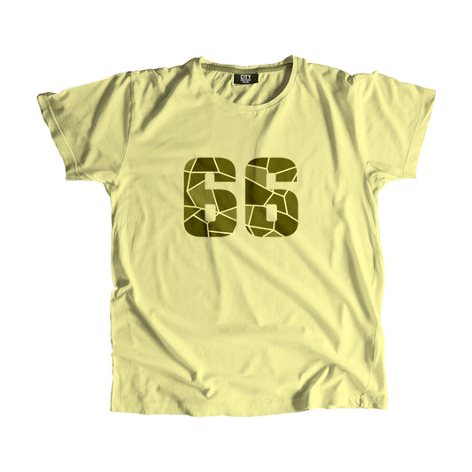 66 Number Men Unisex T-Shirt  (Butter Yellow)| Classic Numeric Graphic Tee