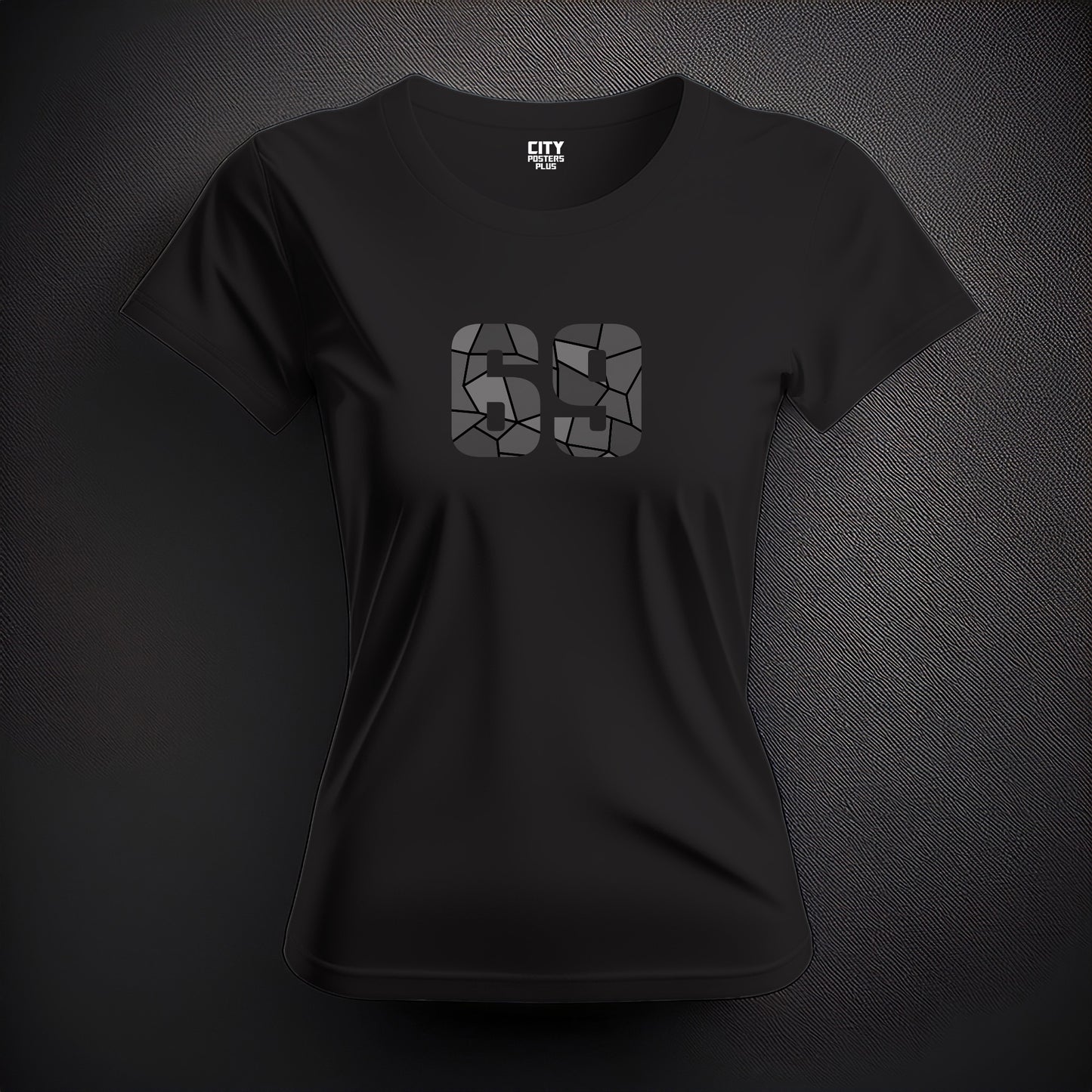City Posters Plus 69 Number Women T-Shirt (Black) | Stylish Numeric Graphic Tee