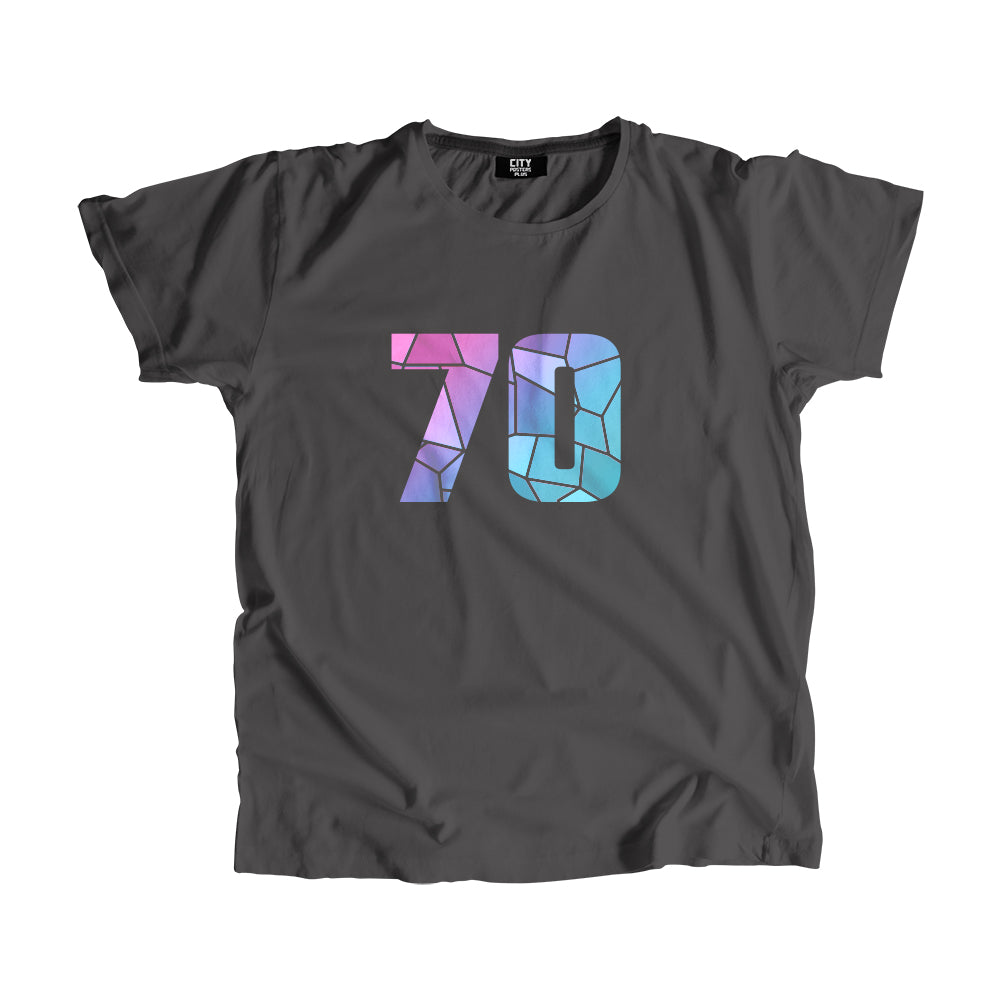 70 Number Men Unisex T-Shirt  (Charcoal Grey)| Classic Numeric Graphic Tee