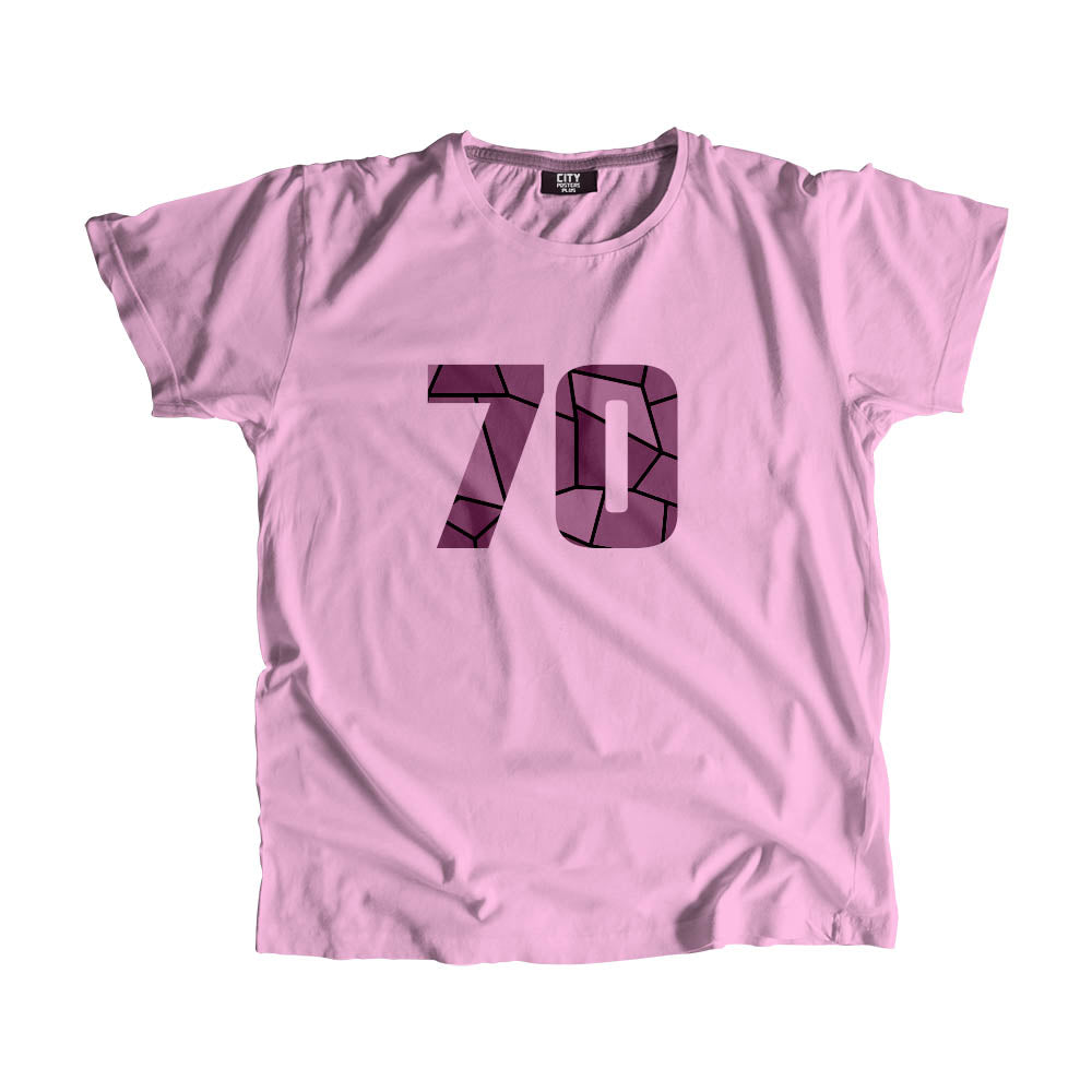 70 Number Men Unisex T-Shirt  (Light Pink)| Classic Numeric Graphic Tee