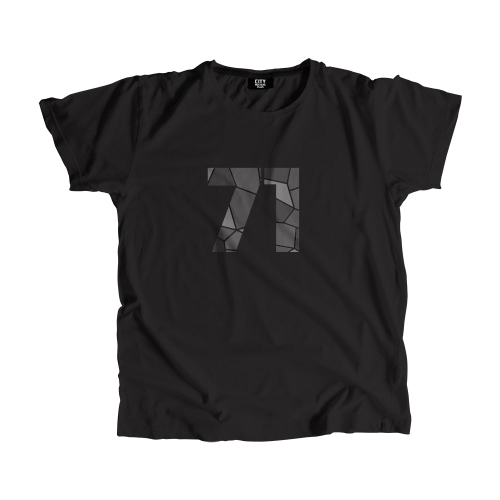71 Number Men Unisex T-Shirt  (Black)| Classic Numeric Graphic Tee