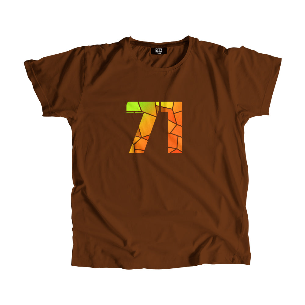 71 Number Men Unisex T-Shirt  (Brown)| Classic Numeric Graphic Tee