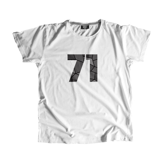 71 Number Men Unisex T-Shirt  (White)| Classic Numeric Graphic Tee