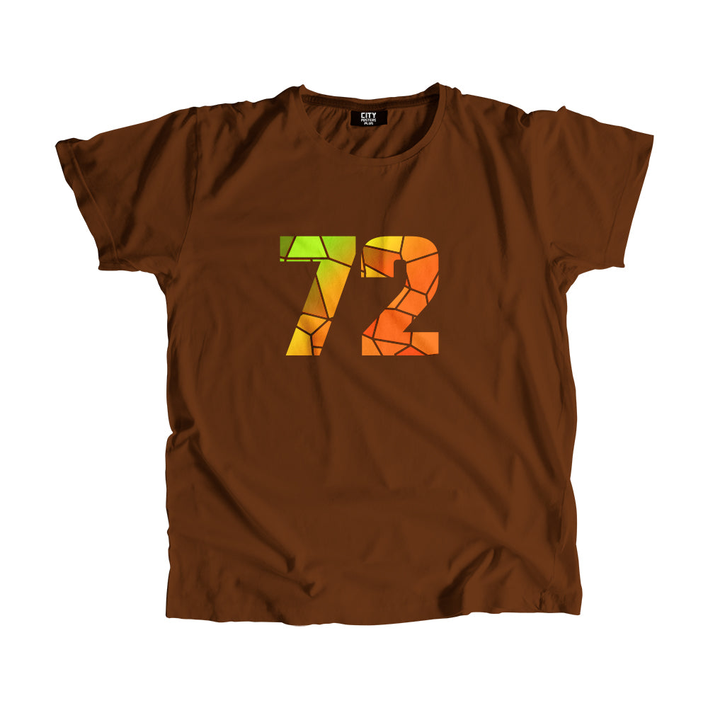 72 Number Men Unisex T-Shirt  (Brown)| Classic Numeric Graphic Tee