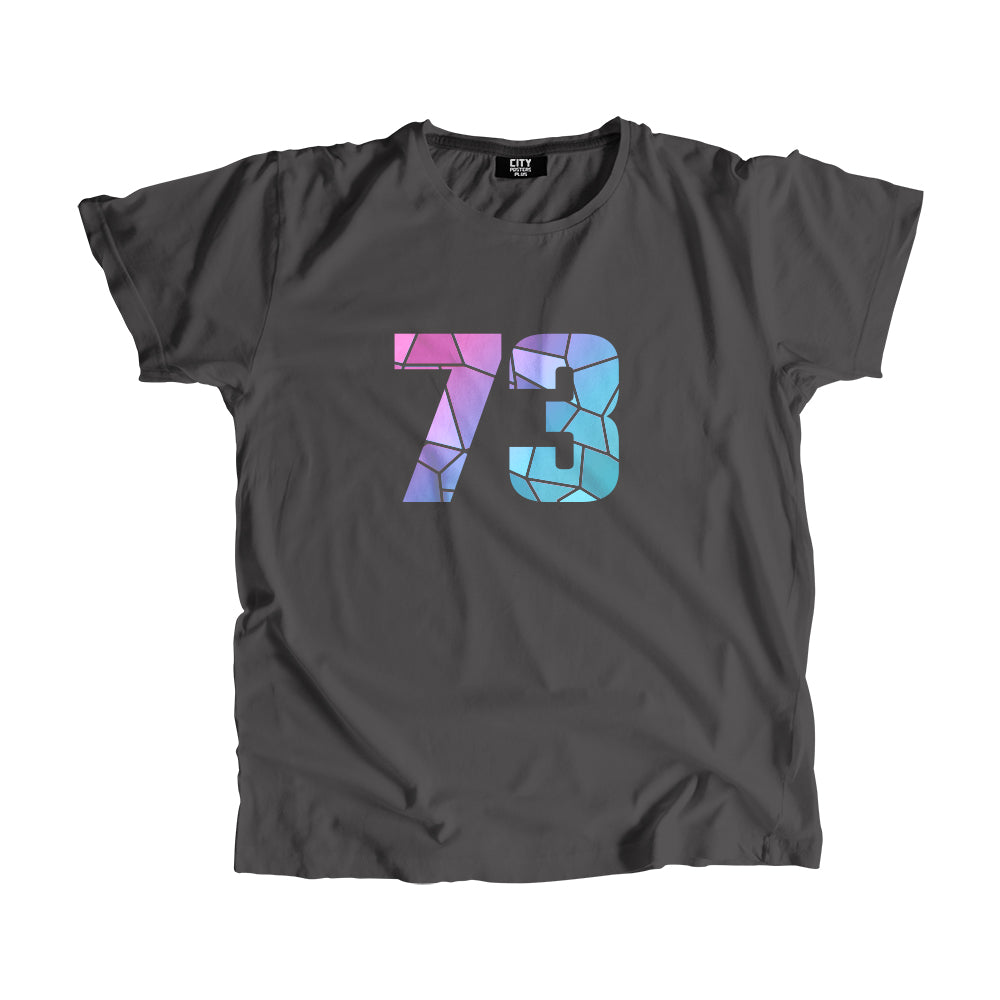 73 Number Men Unisex T-Shirt  (Charcoal Grey)| Classic Numeric Graphic Tee