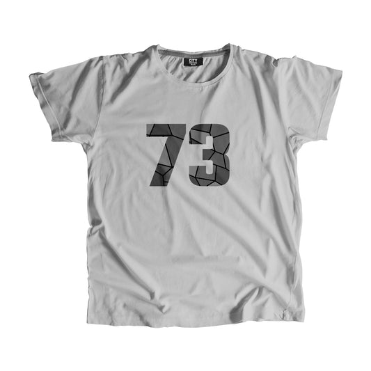 73 Number Men Unisex T-Shirt  (Melange Grey)| Classic Numeric Graphic Tee