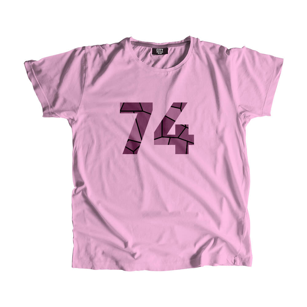 74 Number Men Unisex T-Shirt  (Light Pink)| Classic Numeric Graphic Tee