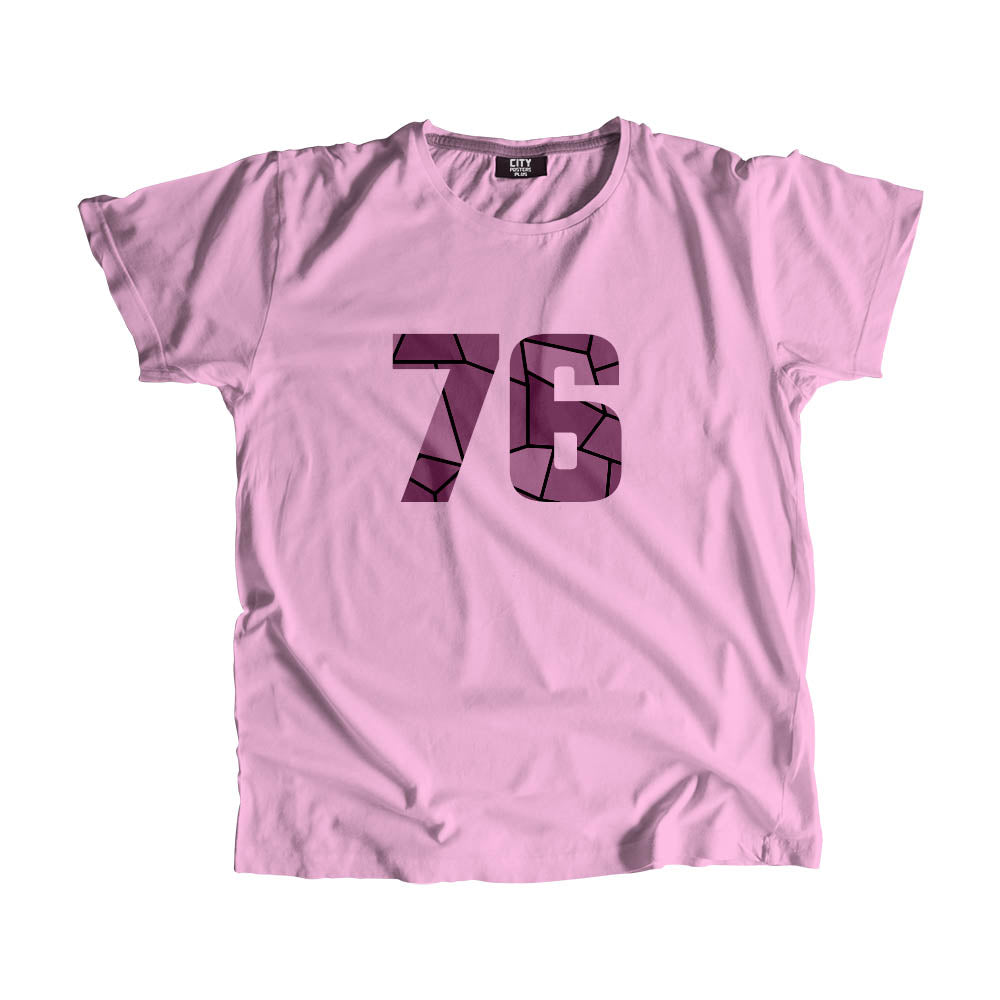 76 Number Men Unisex T-Shirt  (Light Pink)| Classic Numeric Graphic Tee