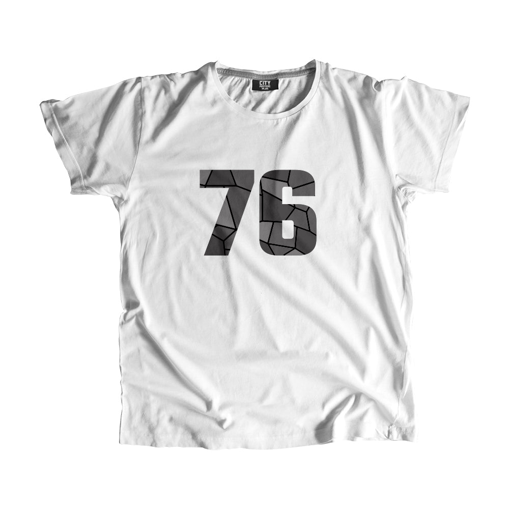 76 Number Men Unisex T-Shirt  (White)| Classic Numeric Graphic Tee