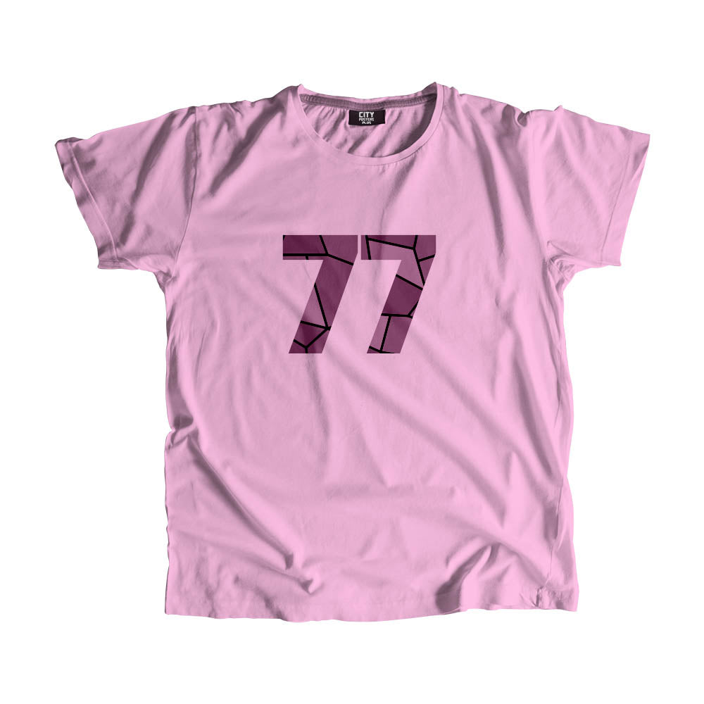 77 Number Men Unisex T-Shirt  (Light Pink)| Classic Numeric Graphic Tee