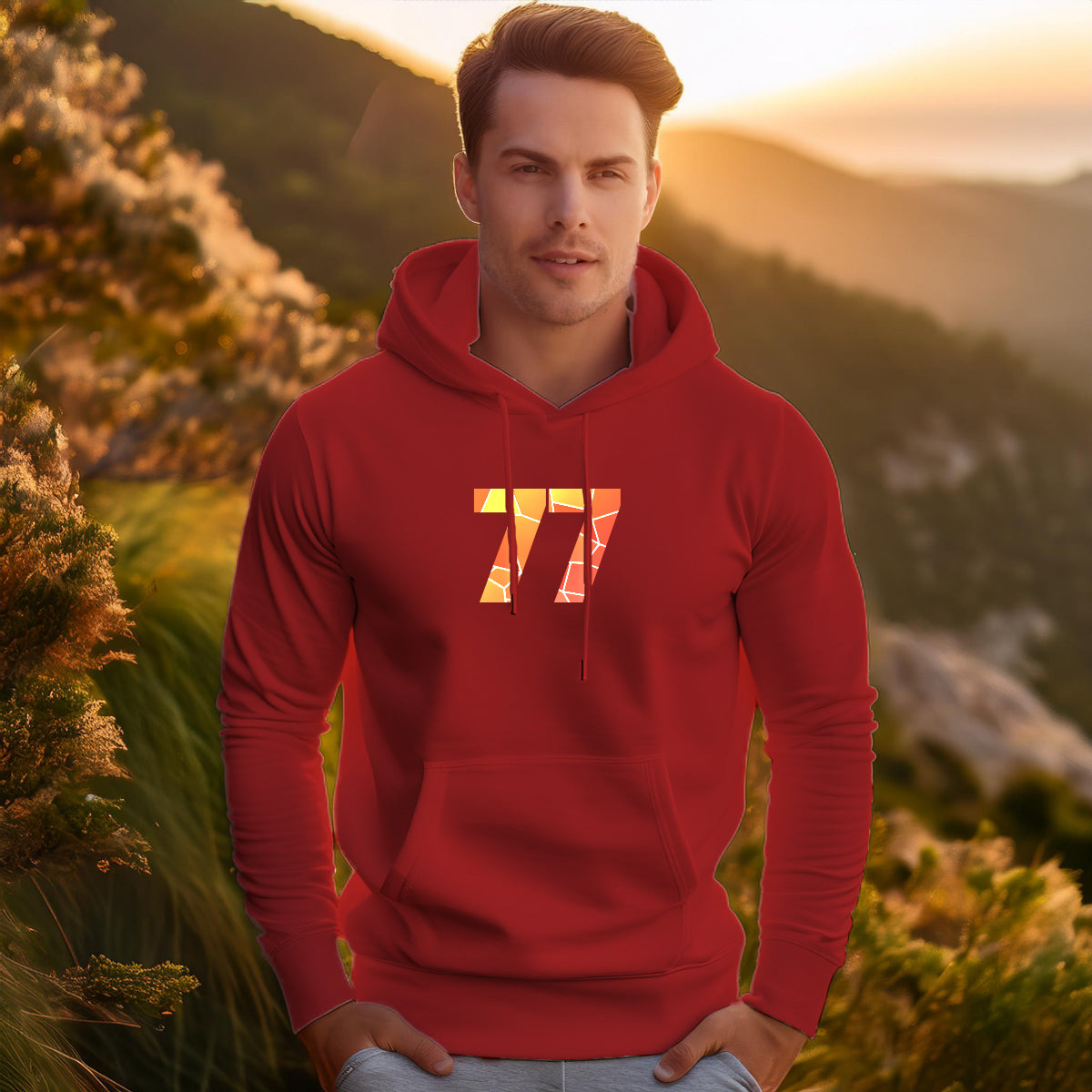 77 Number Unisex Hoodie | Personalized Number Hoodie for Men & Women