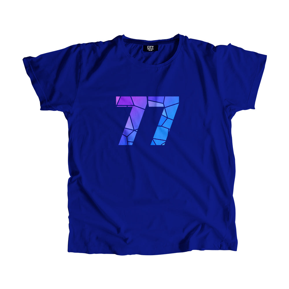 77 Number Men Unisex T-Shirt  (Royal Blue)| Classic Numeric Graphic Tee