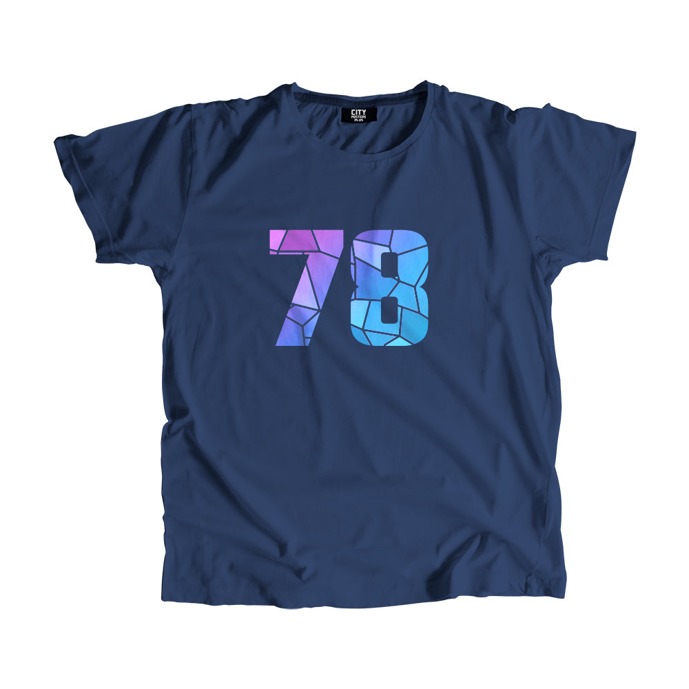 78 Number Men Unisex T-Shirt  (Navy Blue)| Classic Numeric Graphic Tee