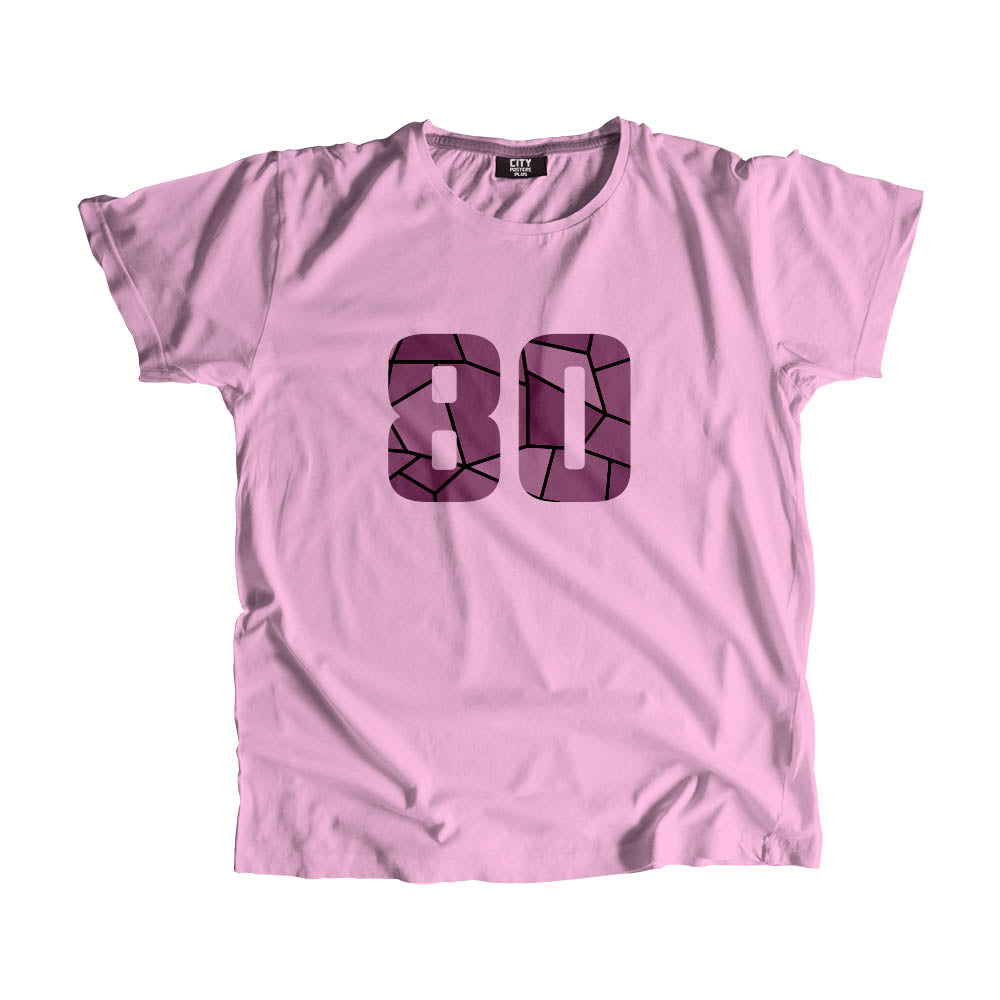 80 Number Men Unisex T-Shirt  (Light Pink)| Classic Numeric Graphic Tee