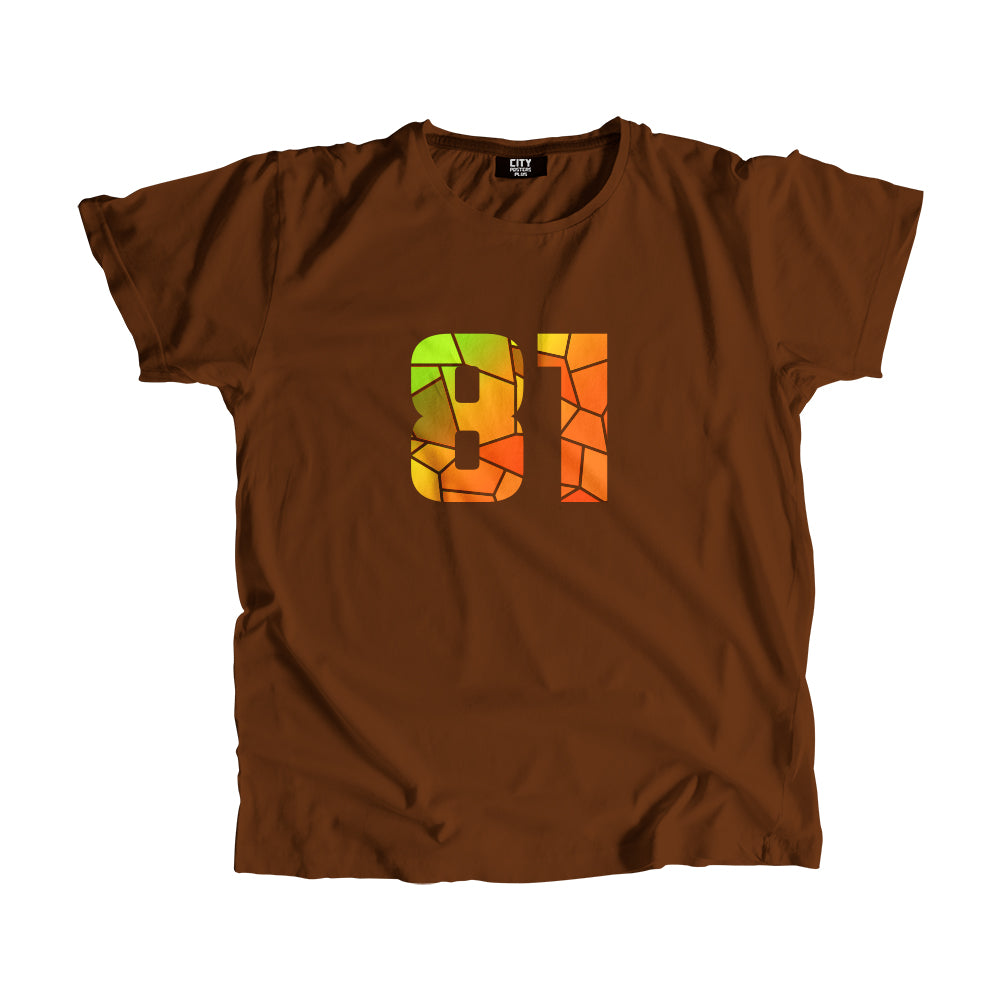 81 Number Men Unisex T-Shirt  (Brown)| Classic Numeric Graphic Tee