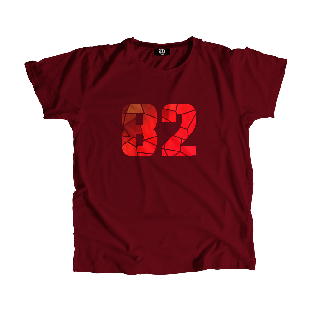 82 Number Men Unisex T-Shirt  (Maroon)| Classic Numeric Graphic Tee