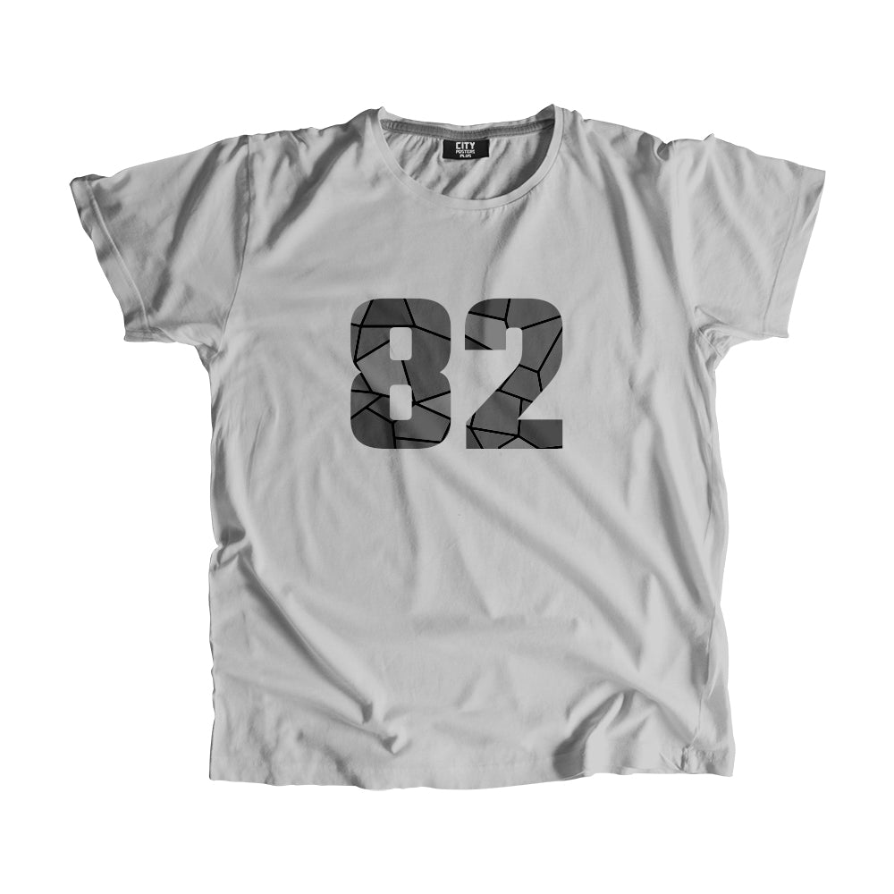 82 Number Men Unisex T-Shirt  (Melange Grey)| Classic Numeric Graphic Tee