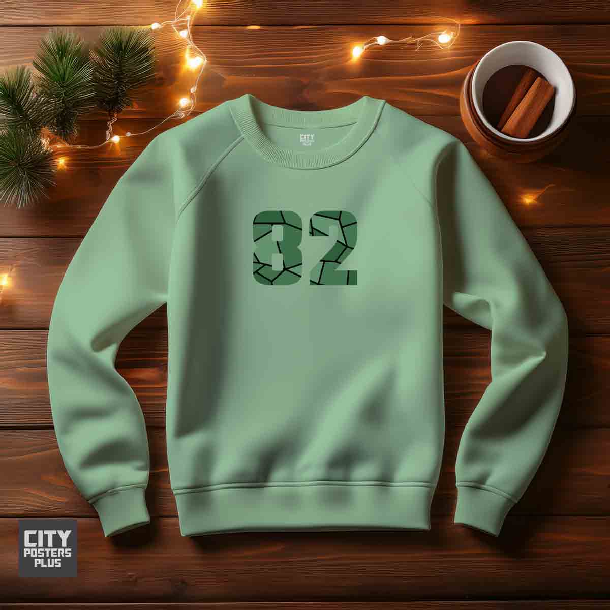 82 Number Unisex Sweatshirt (Mini Green)  Premium Graphic Crewneck