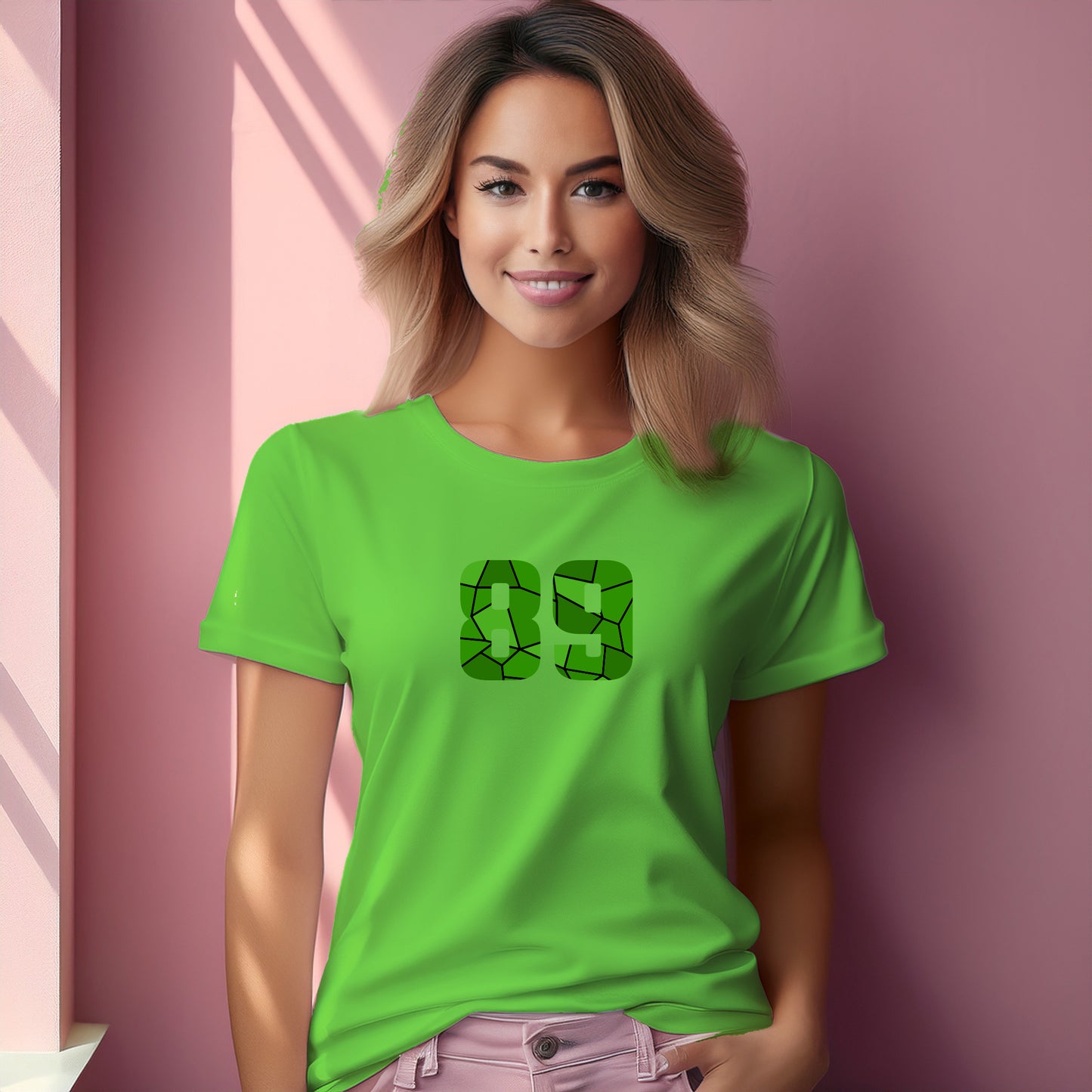 89 Number Women T-Shirt (Liril Green) | Stylish Numeric Graphic Tee