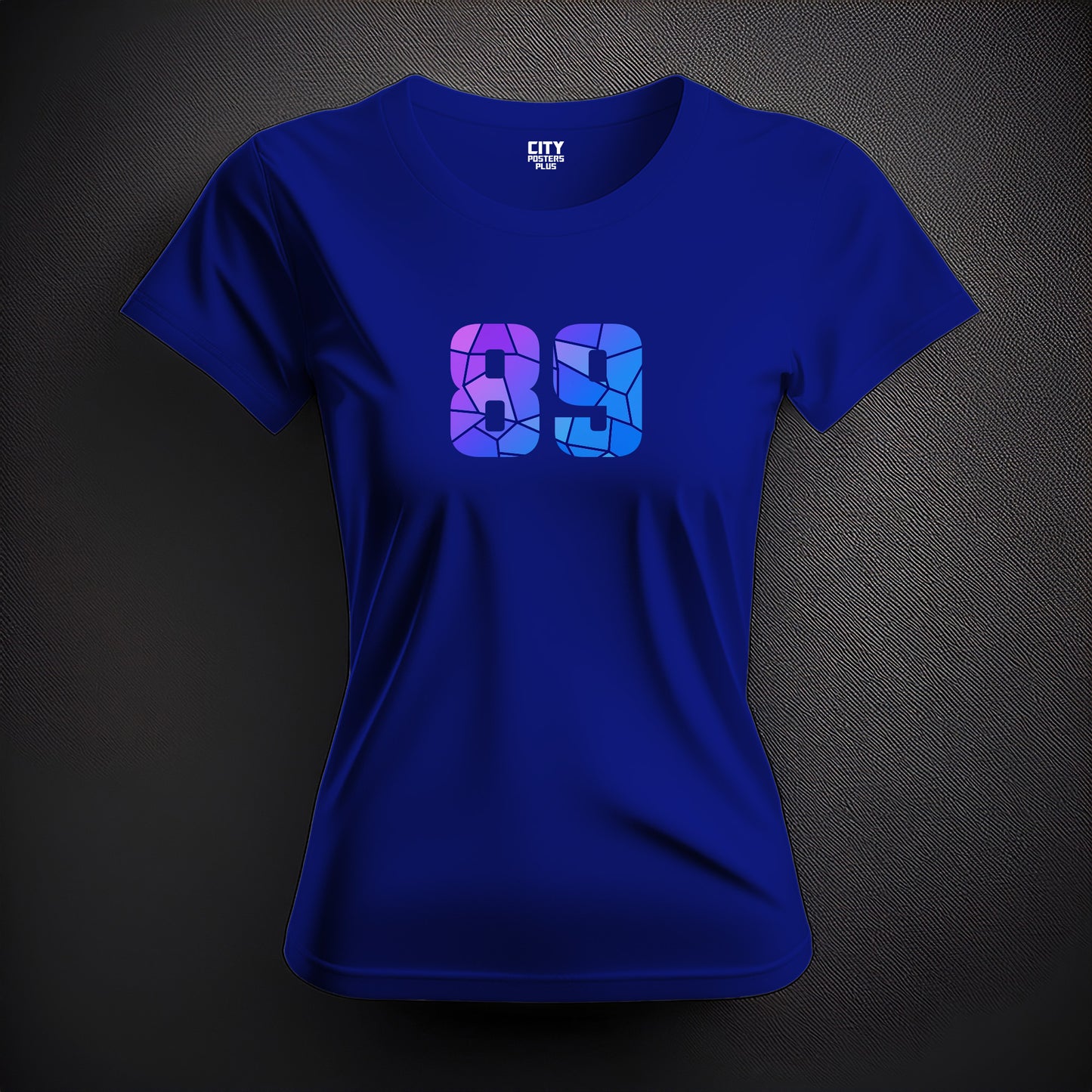 City Posters Plus 89 Number Women T-Shirt (Royal Blue) | Stylish Numeric Graphic Tee