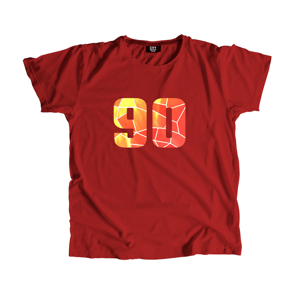 90 Number Men Unisex T-Shirt  (Red)| Classic Numeric Graphic Tee