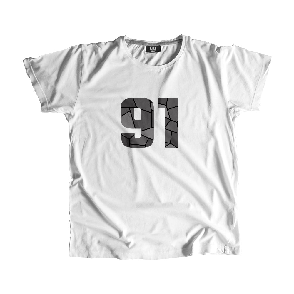 91 Number Men Unisex T-Shirt  (White)| Classic Numeric Graphic Tee