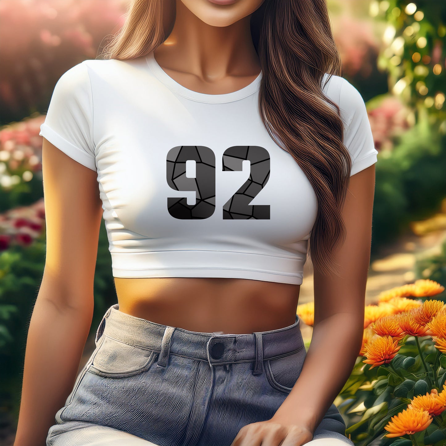 City Posters Plus 92 Number Women Crop Top (White)