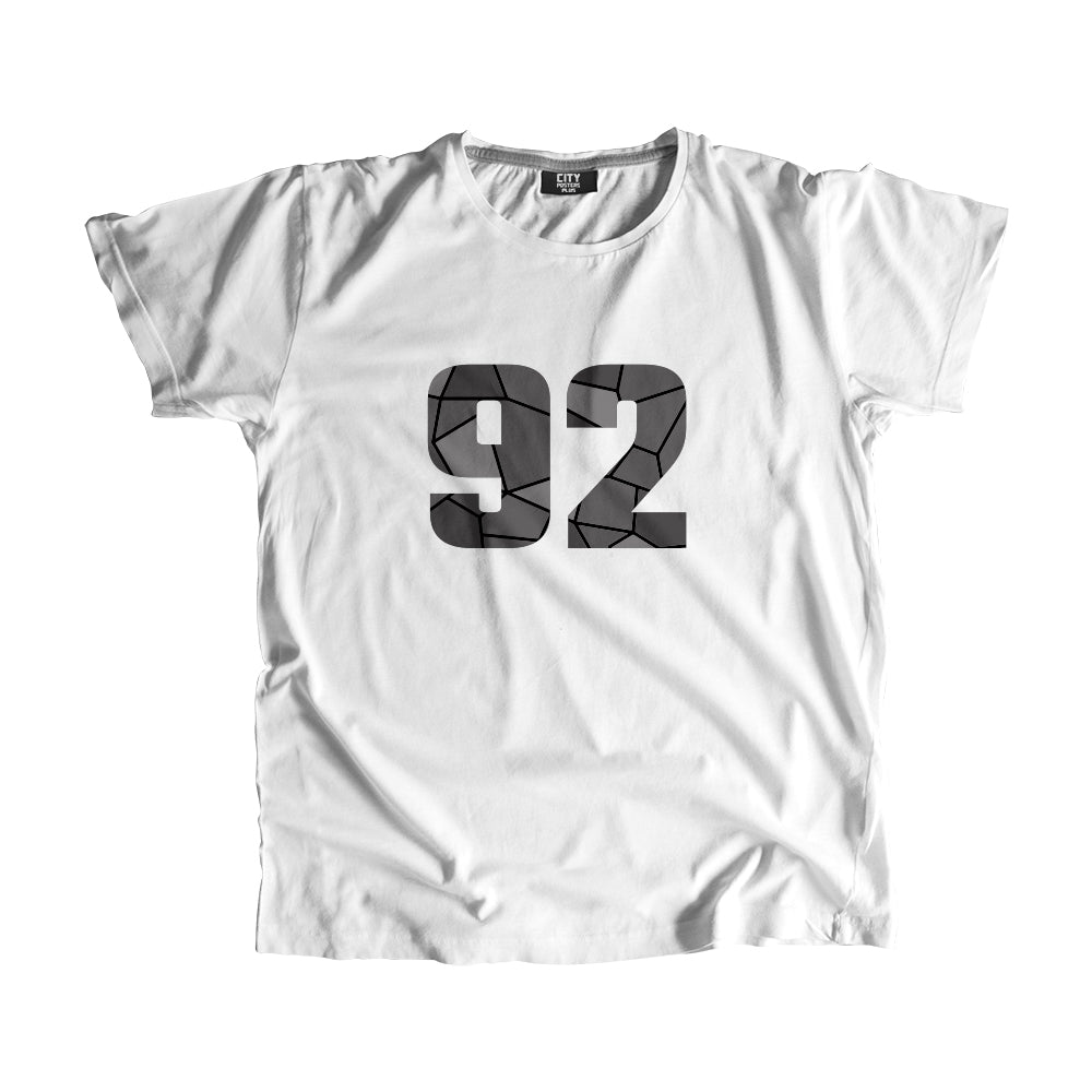 92 Number Men Unisex T-Shirt  (White)| Classic Numeric Graphic Tee
